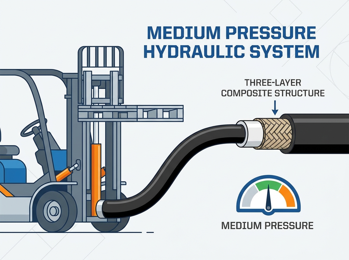 Hydraulic hose pressure guide and industrial applications