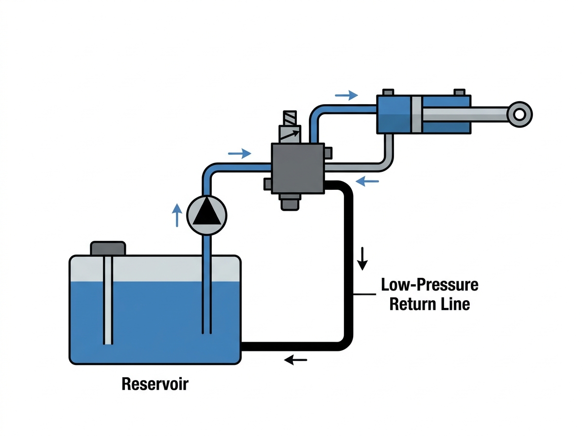A detailed view of a black hydraulic hose showing its outer synthetic rubber cover and flexible construction